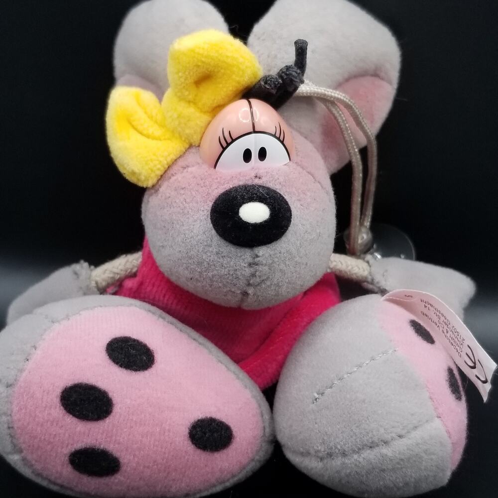 Diddl Mouse Plush Diddlina Vintage Pink Dress Thomas Goletz Window Cling Toy